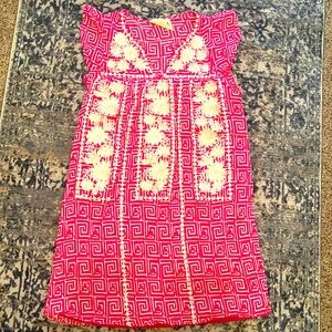 Savanna Jane, hot pink, white embroidered dress, size small